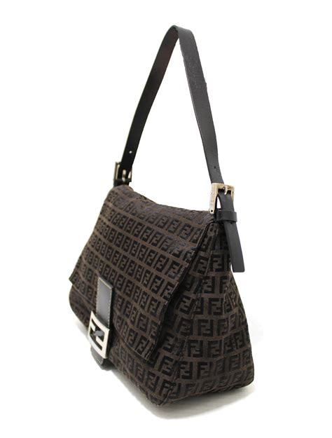 fendi zucca monogram shoulder bag|fendi zucca mama baguette.